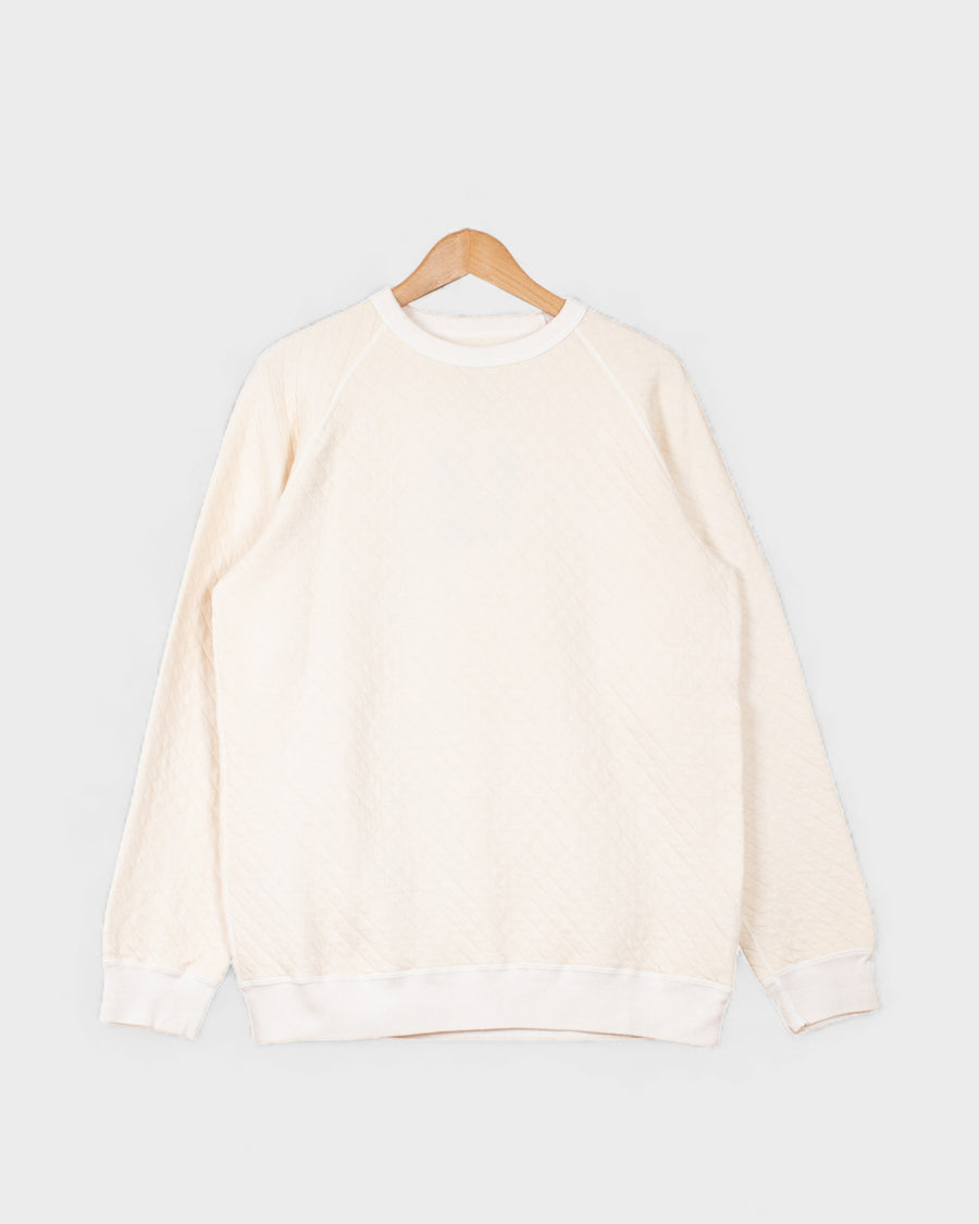 Quilt L/S Raglan Crew Sweat P-Natural