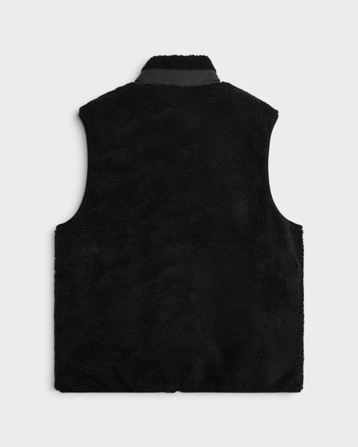 Taion Mountain Boa Fleece High-Neck Vest Black, vue de dos à plat