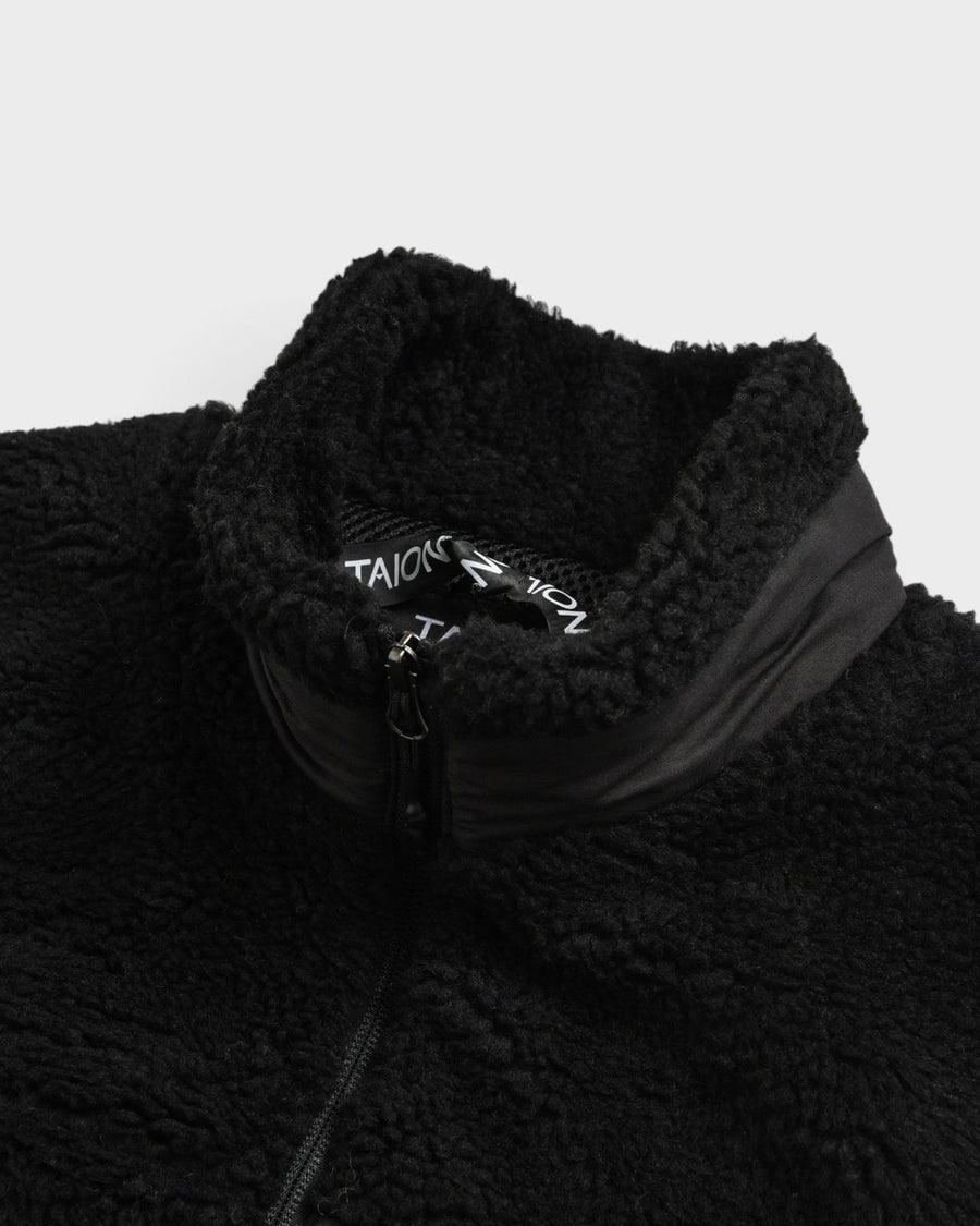 Mountain Boa Fleece High-Neck Vest Black