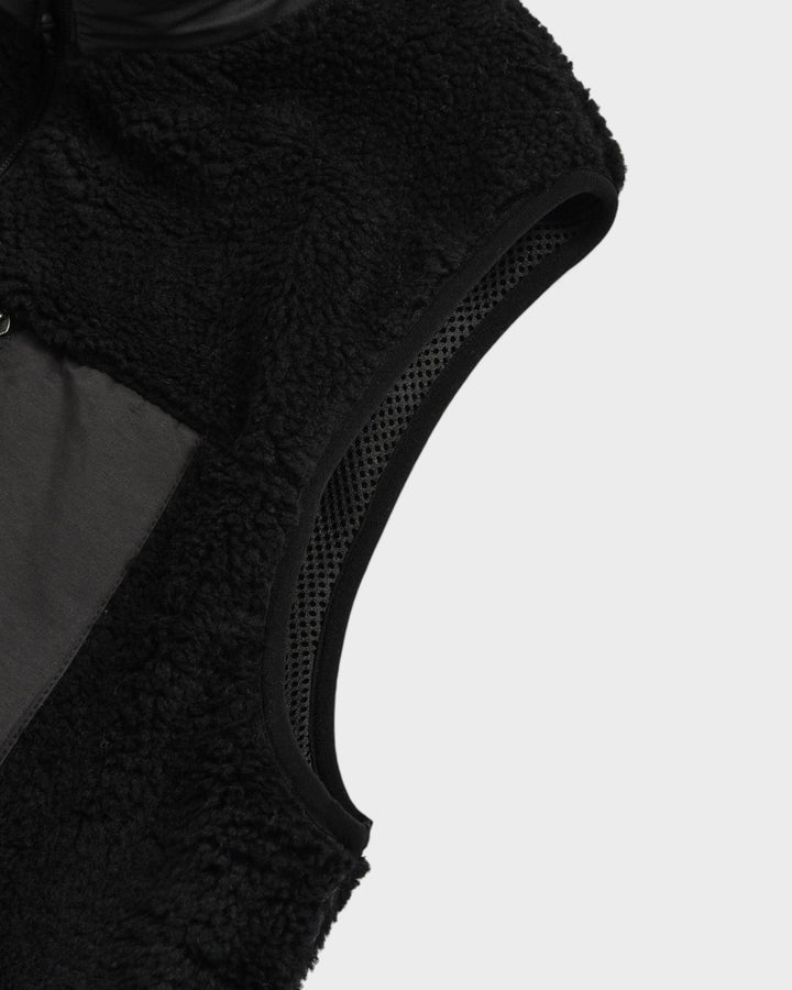 Taion Mountain Boa Fleece High-Neck Vest Black, détail de l&