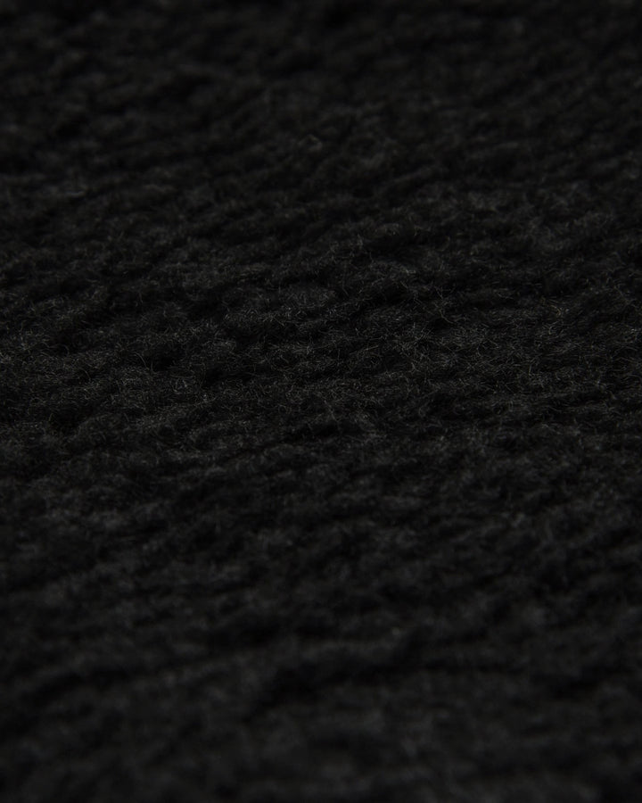 Taion Mountain Boa Fleece High-Neck Vest Black, détail de la polaire