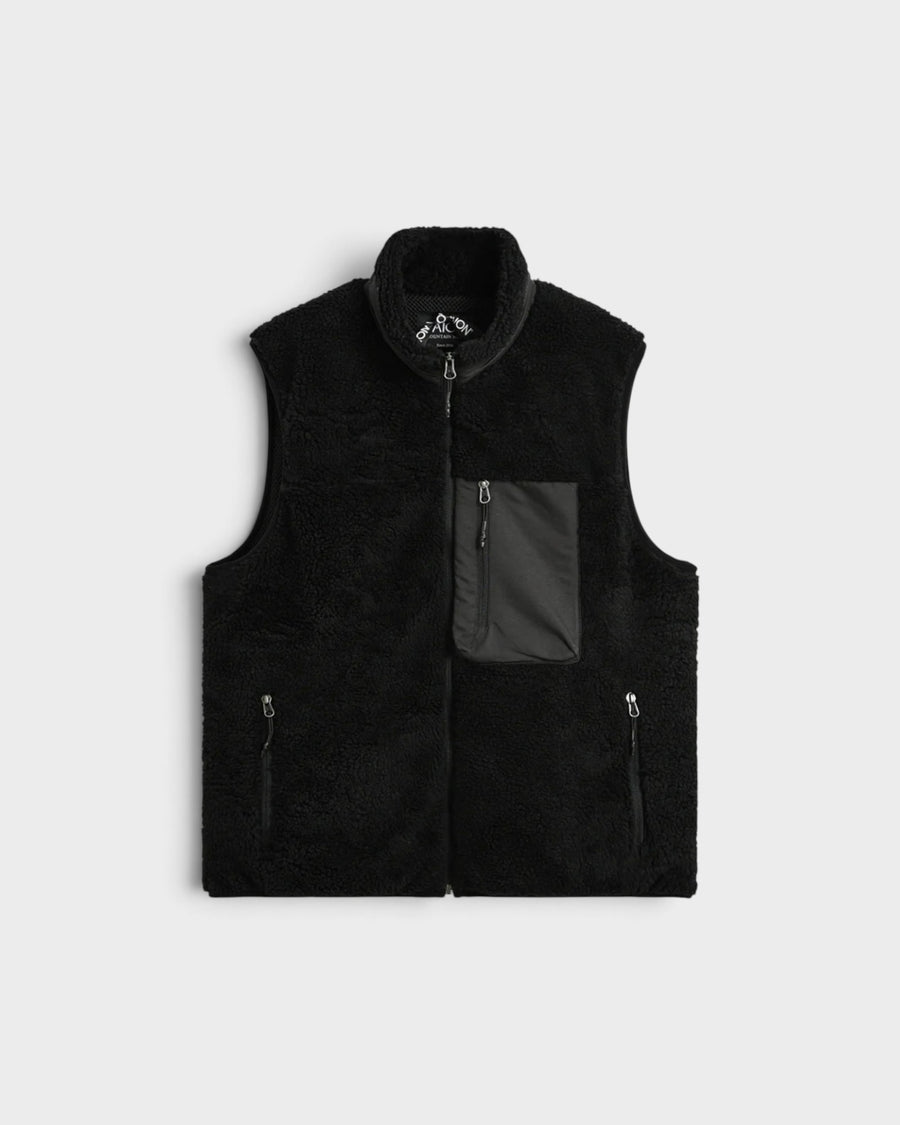 Mountain Boa Fleece High-Neck Vest Black