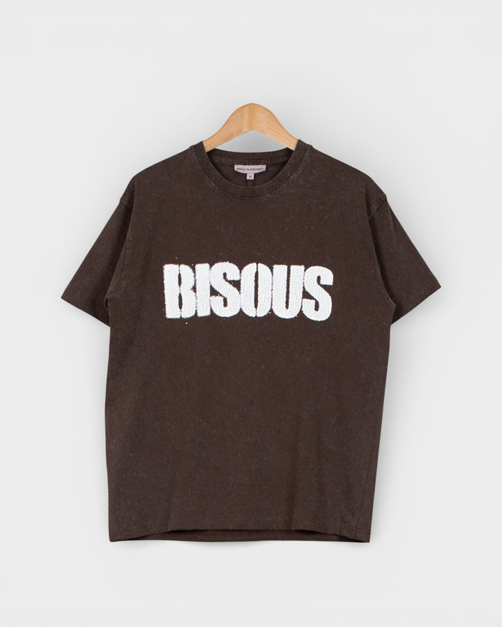 T-shirt Pochoir Washed Brown