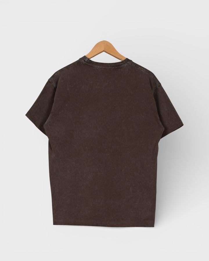 T-shirt Pochoir Washed Brown