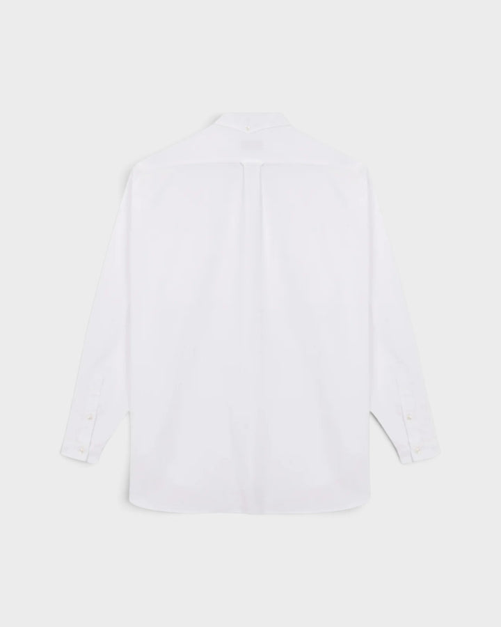 Unfeigned Long Sleeve Baggy Shirt Washed Oxford White, vue à plat de dos
