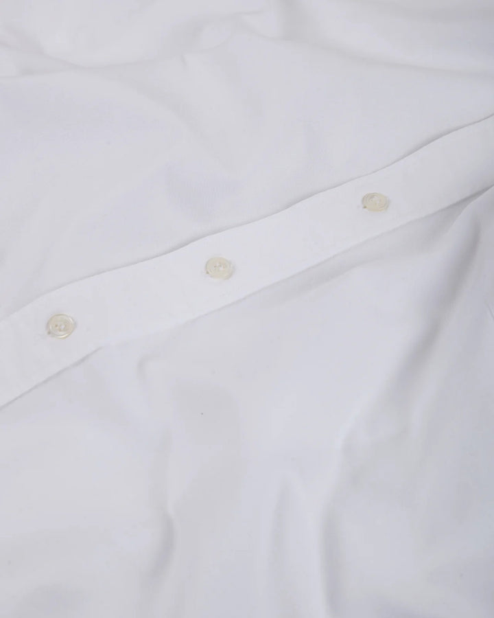 Unfeigned Long Sleeve Baggy Shirt Washed Oxford White, vue détail de la fermeture
