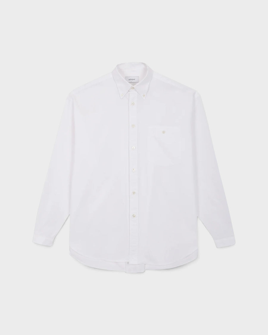 Long Sleeve Baggy Shirt Washed Oxford White