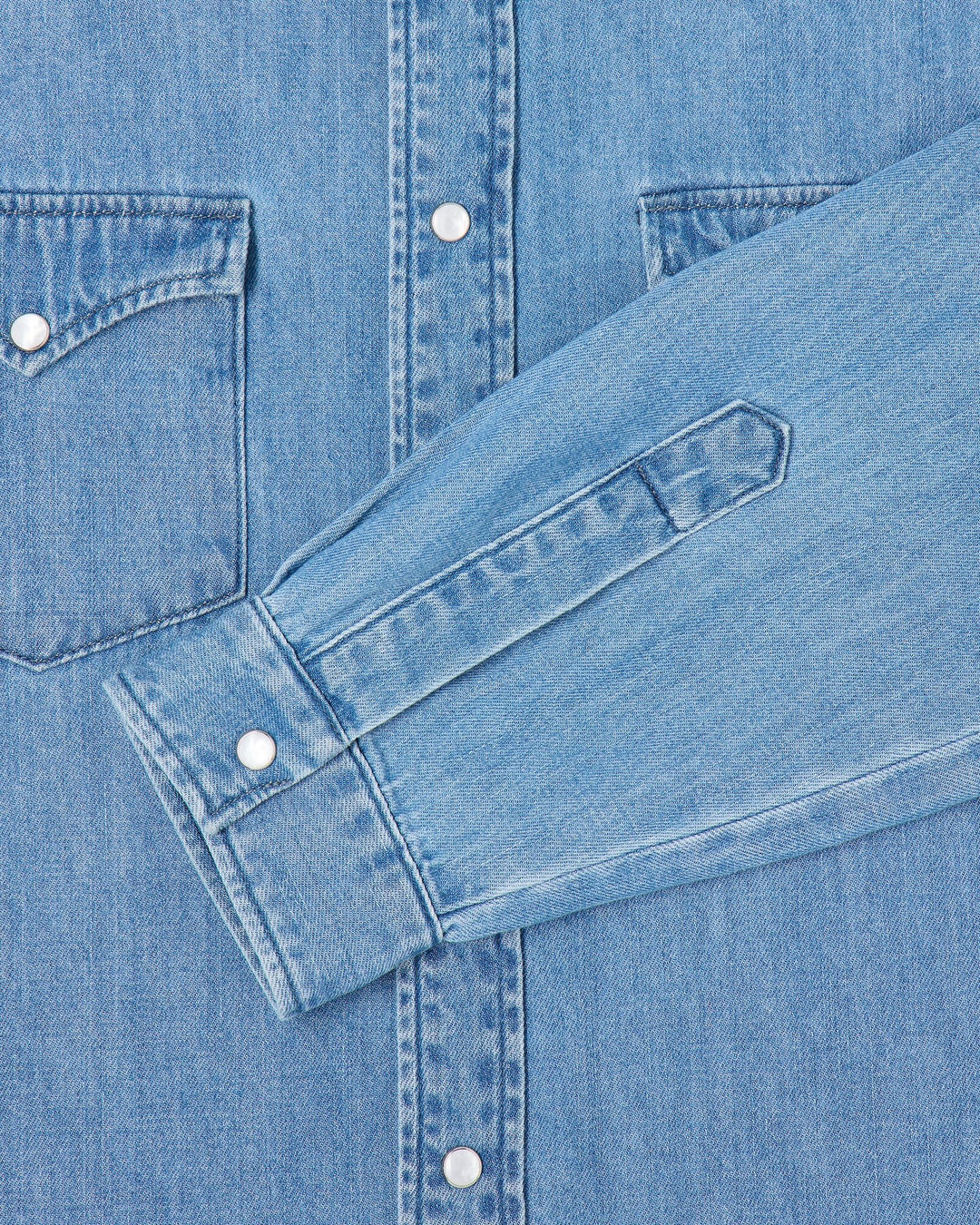 Western Shirt Blue Light Used Denim