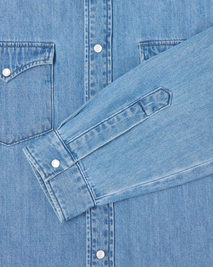 Western Shirt Blue Light Used Denim