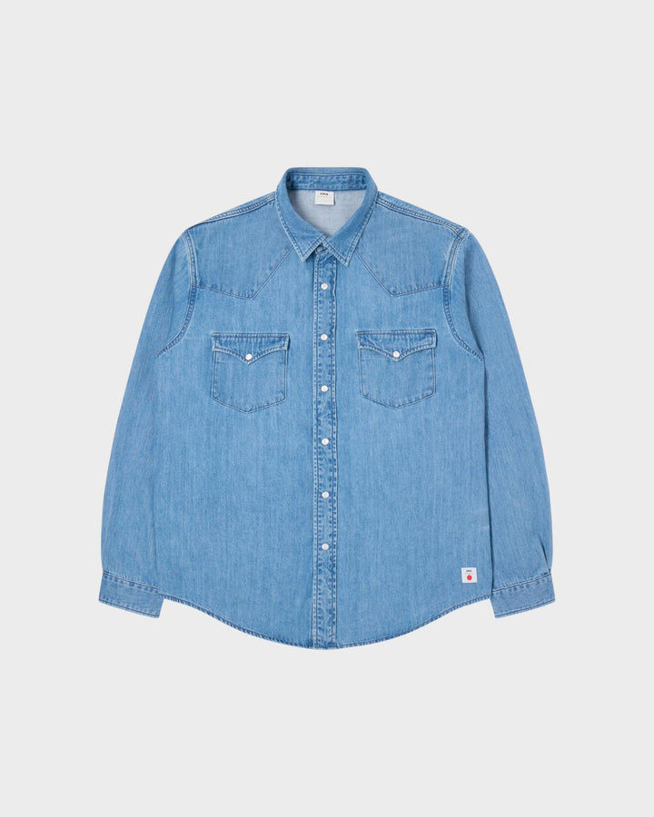 Western Shirt Blue Light Used Denim