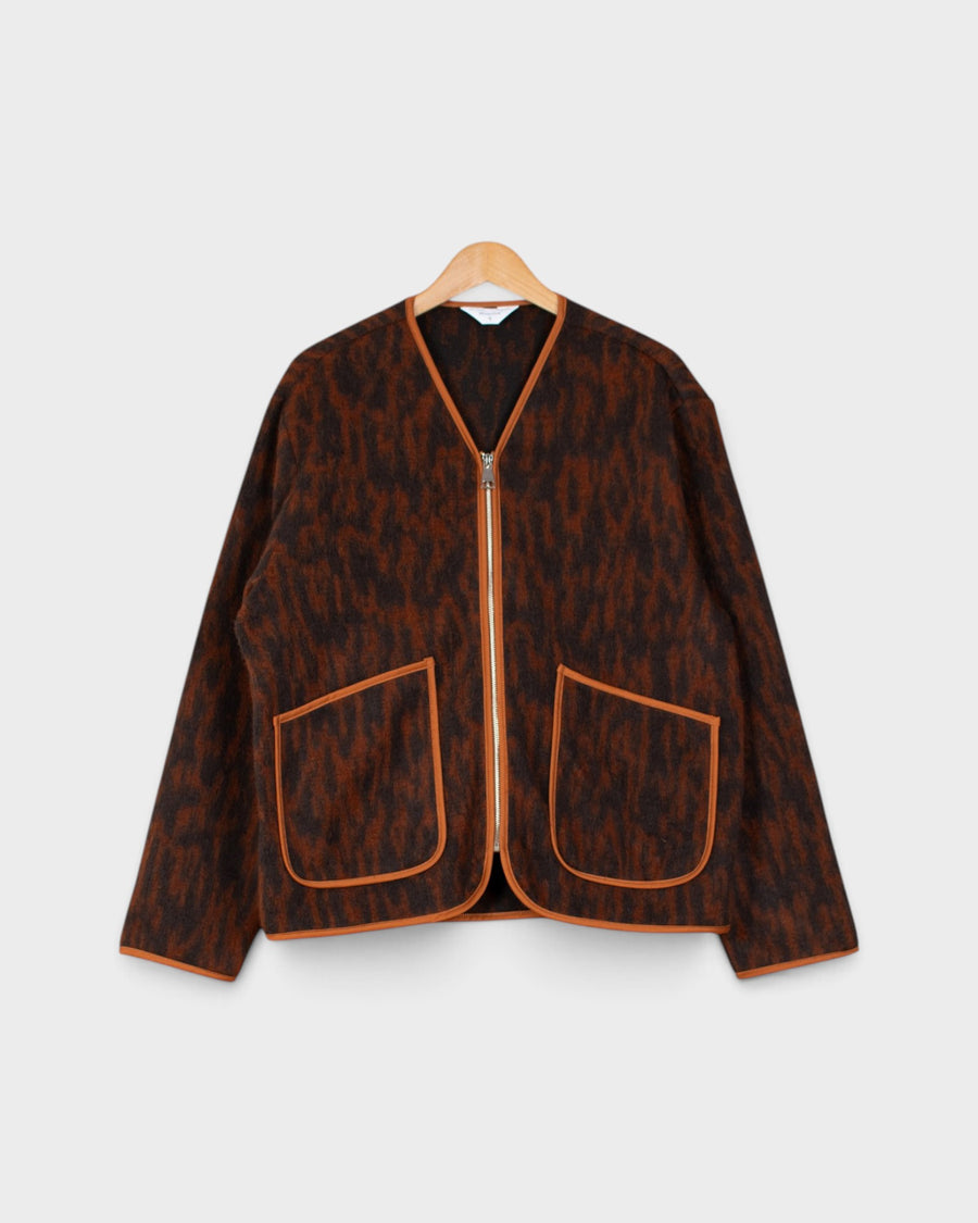 Cameron Zip Cardigan Maculato Marrone