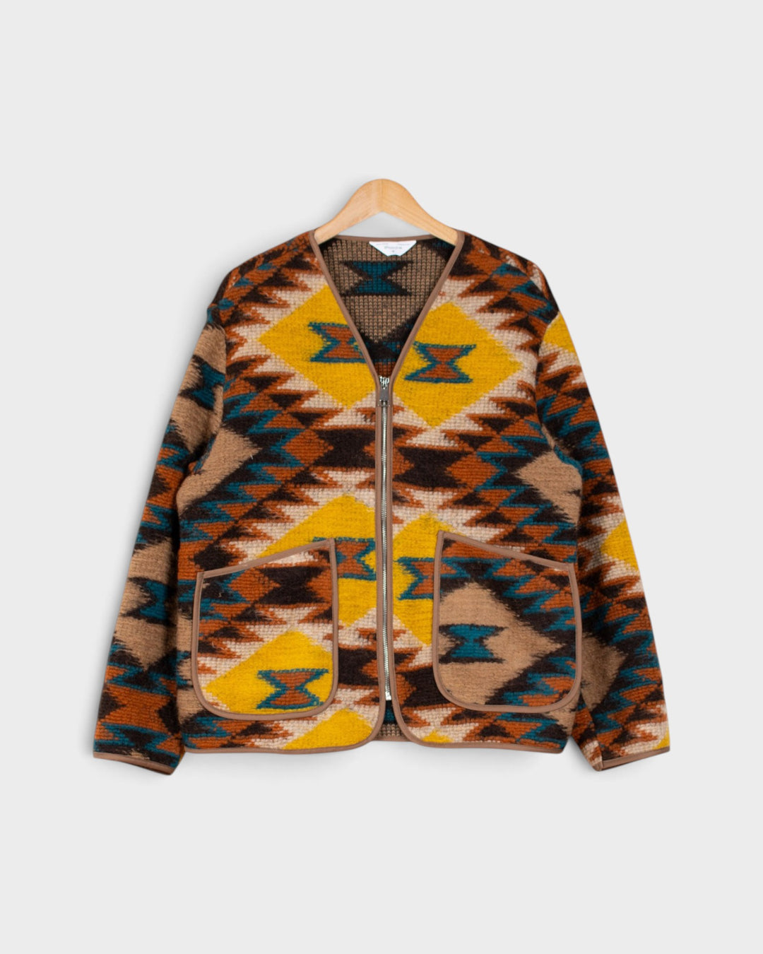 Cameron Zip Cardigan Navajo de Wooden, vue à plat de face