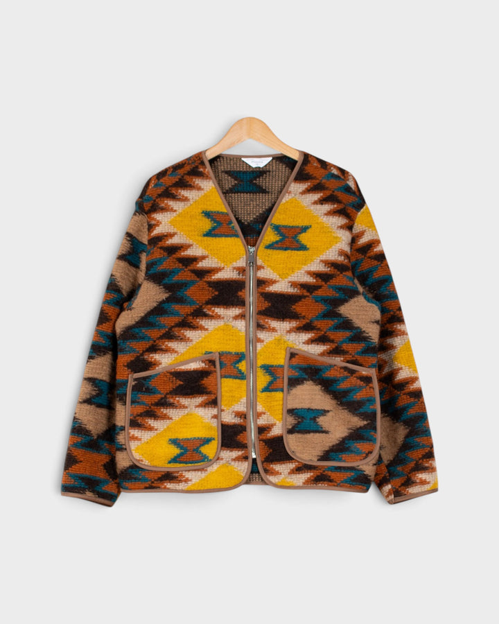 Cameron Zip Cardigan Navajo de Wooden, vue à plat de face