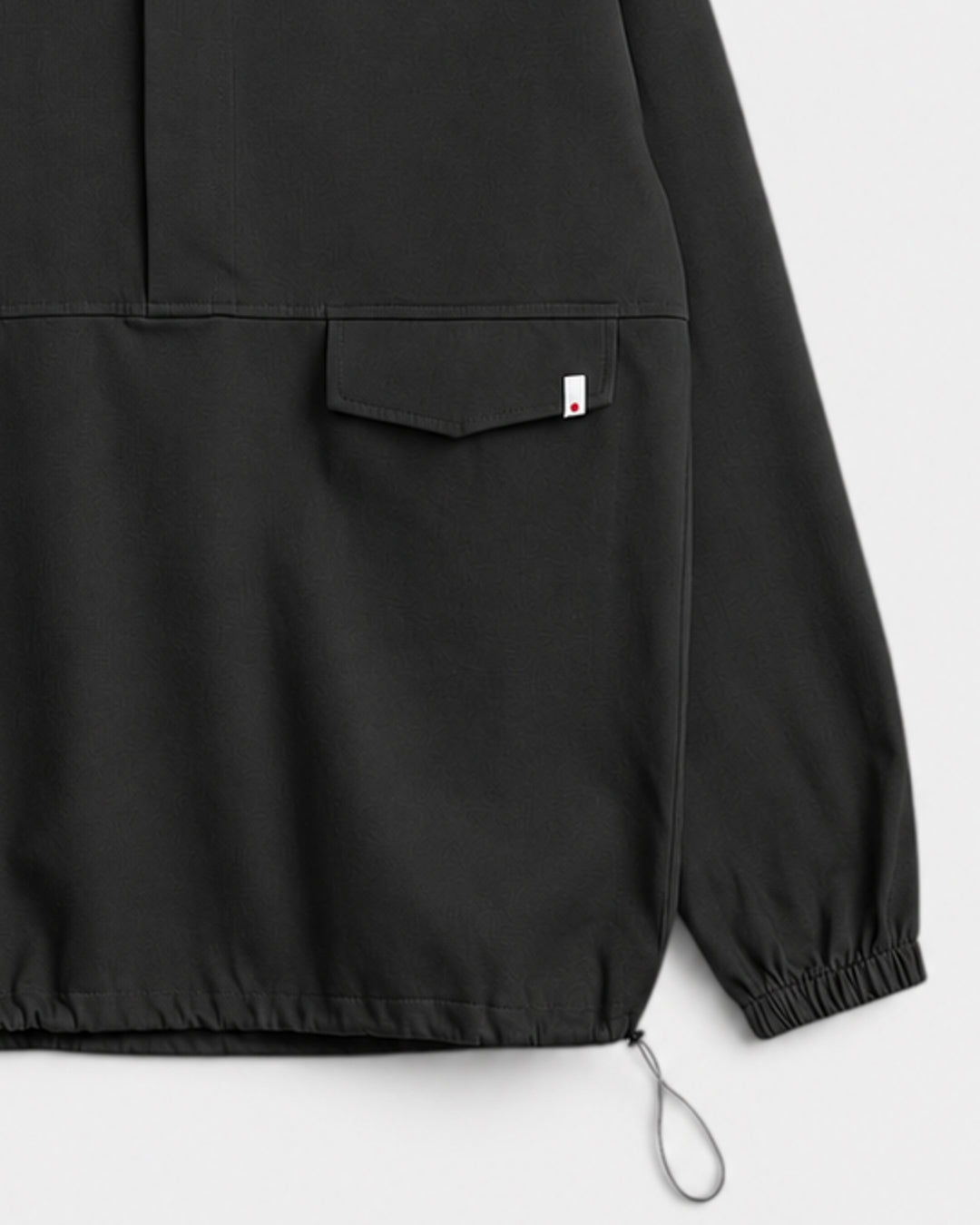 Wooden Ohio M/L Overshirt Nero Nettuno — détail de la poche et du poignet