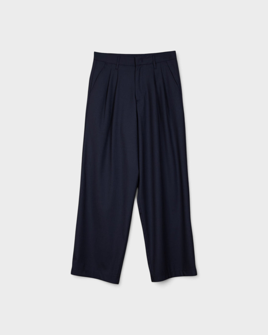 Shibuya Pant Blu Navy de Wooden, vue à plat de face