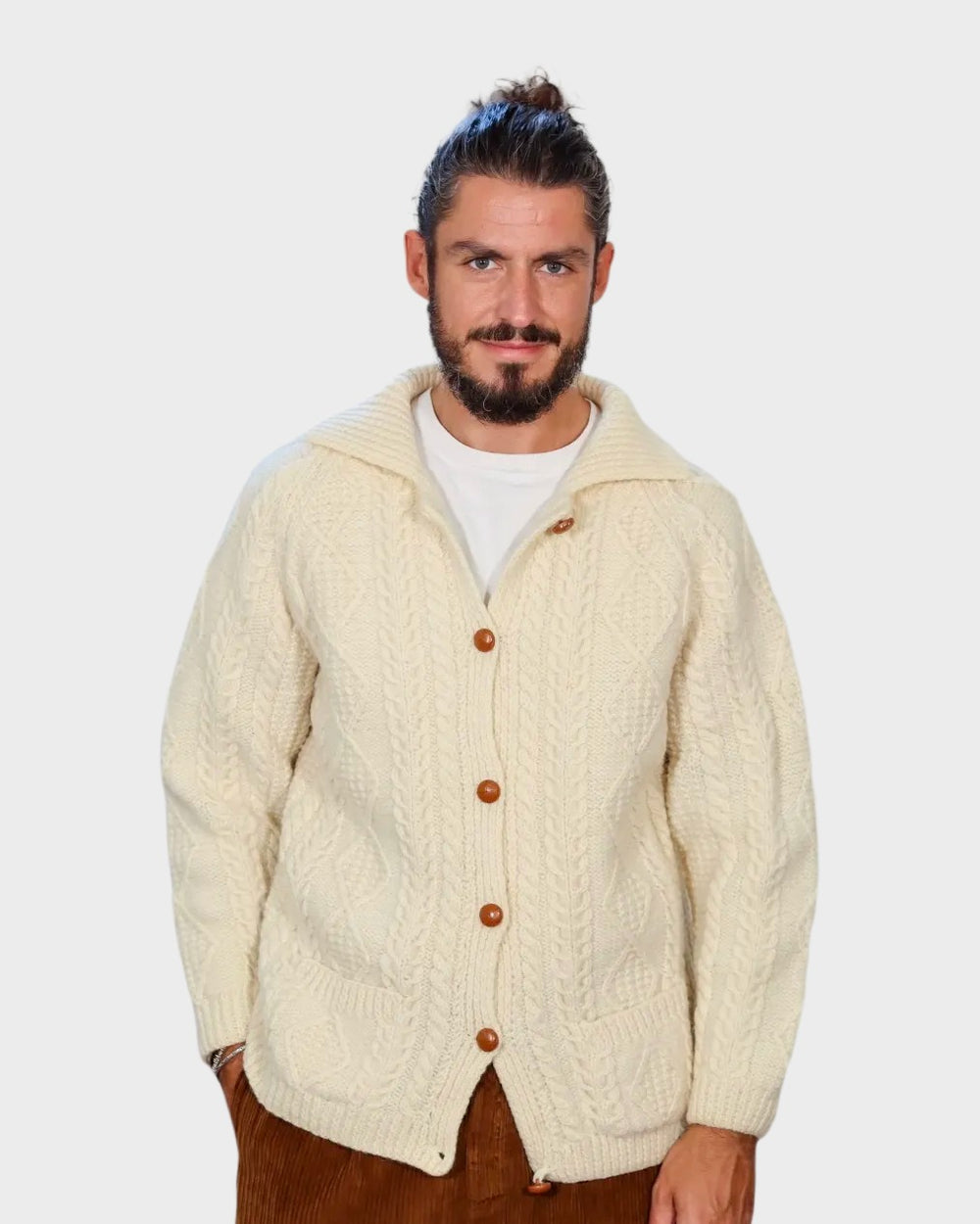 Fisherman wool cardigan - Size M