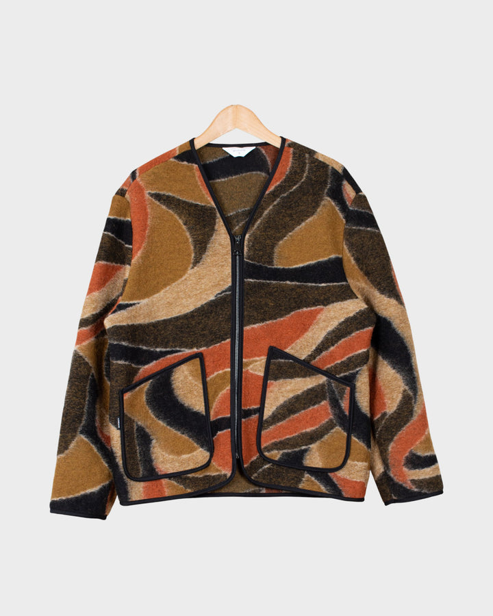 Cameron Wool Fleece Zip Cardigan Nero Africa