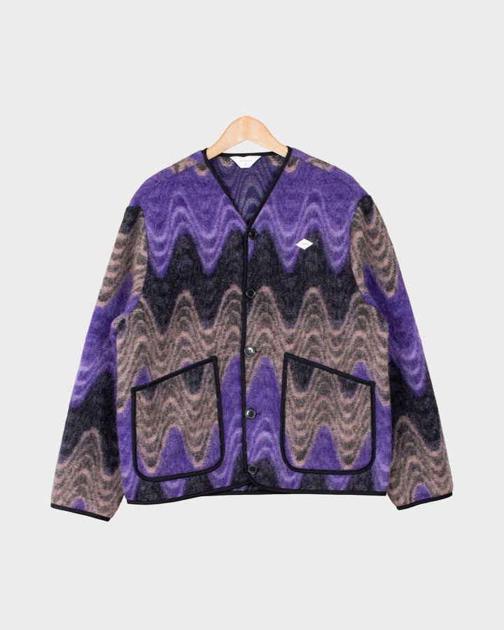Cameron Wool Fleece Cardigan Viola