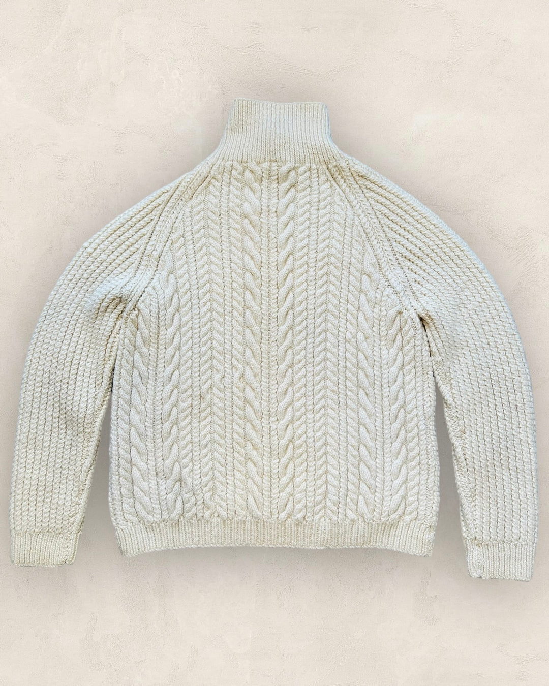 Jersey pescador de cuello alto de lana vintage - Talla S/M