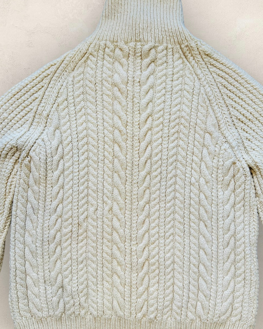 Jersey pescador de cuello alto de lana vintage - Talla S/M