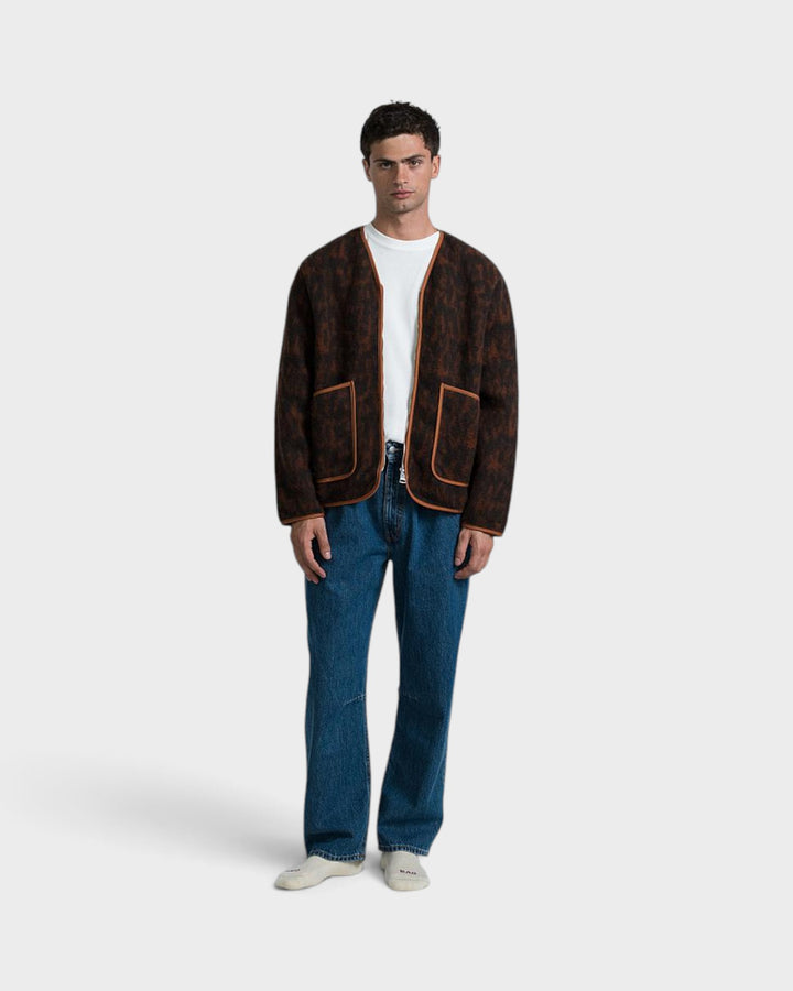 Cameron Zip Cardigan Maculato Marrone