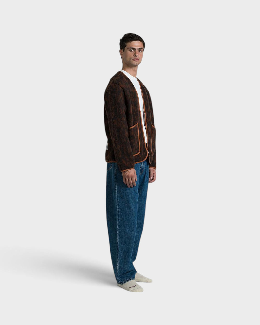 Cameron Zip Cardigan Maculato Marrone