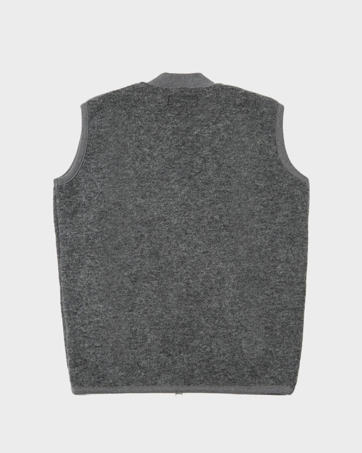 Zip Waistcoat Wool Fleece Grey Marl